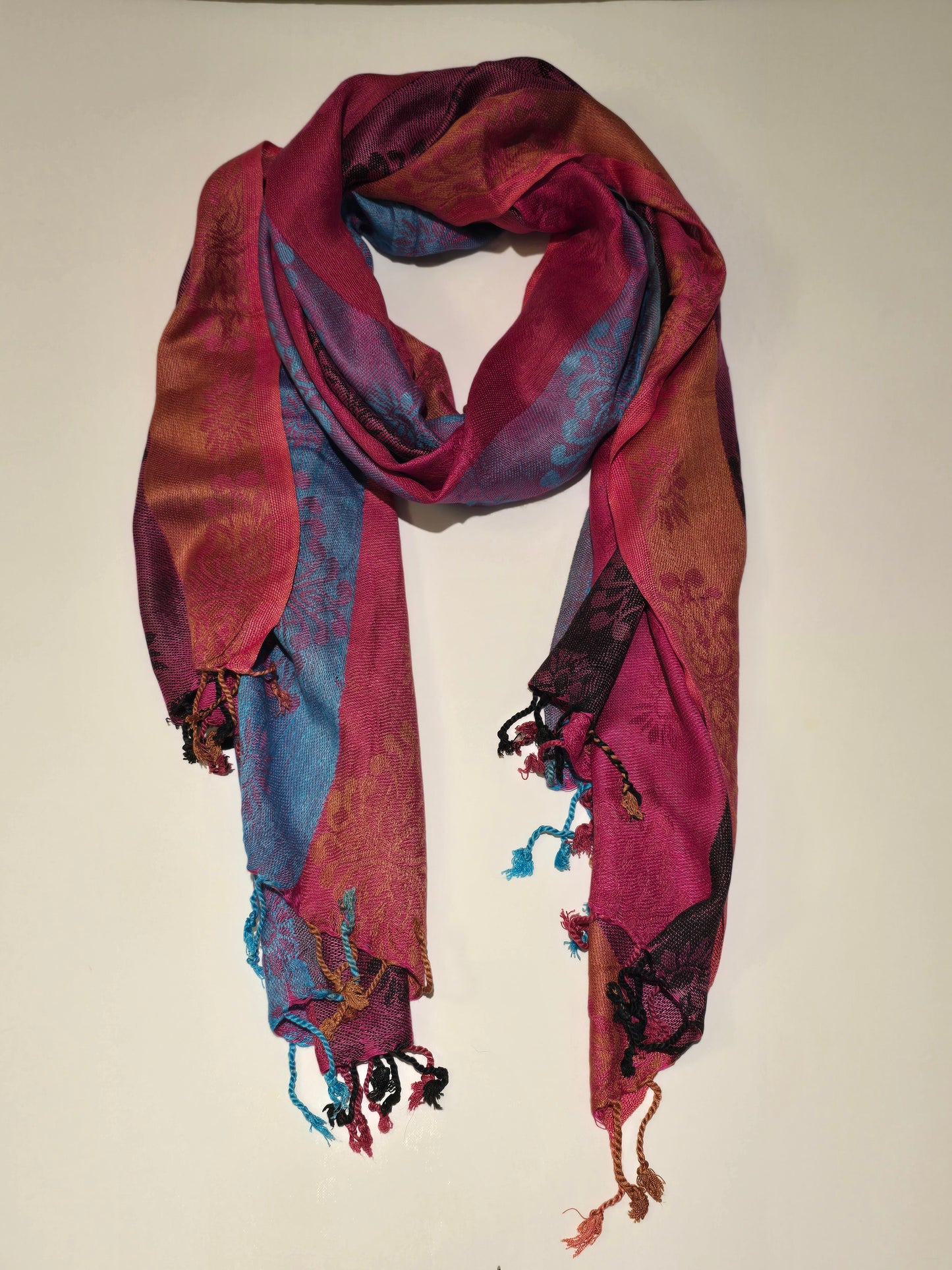 Châle en modal Jamawar multicolore