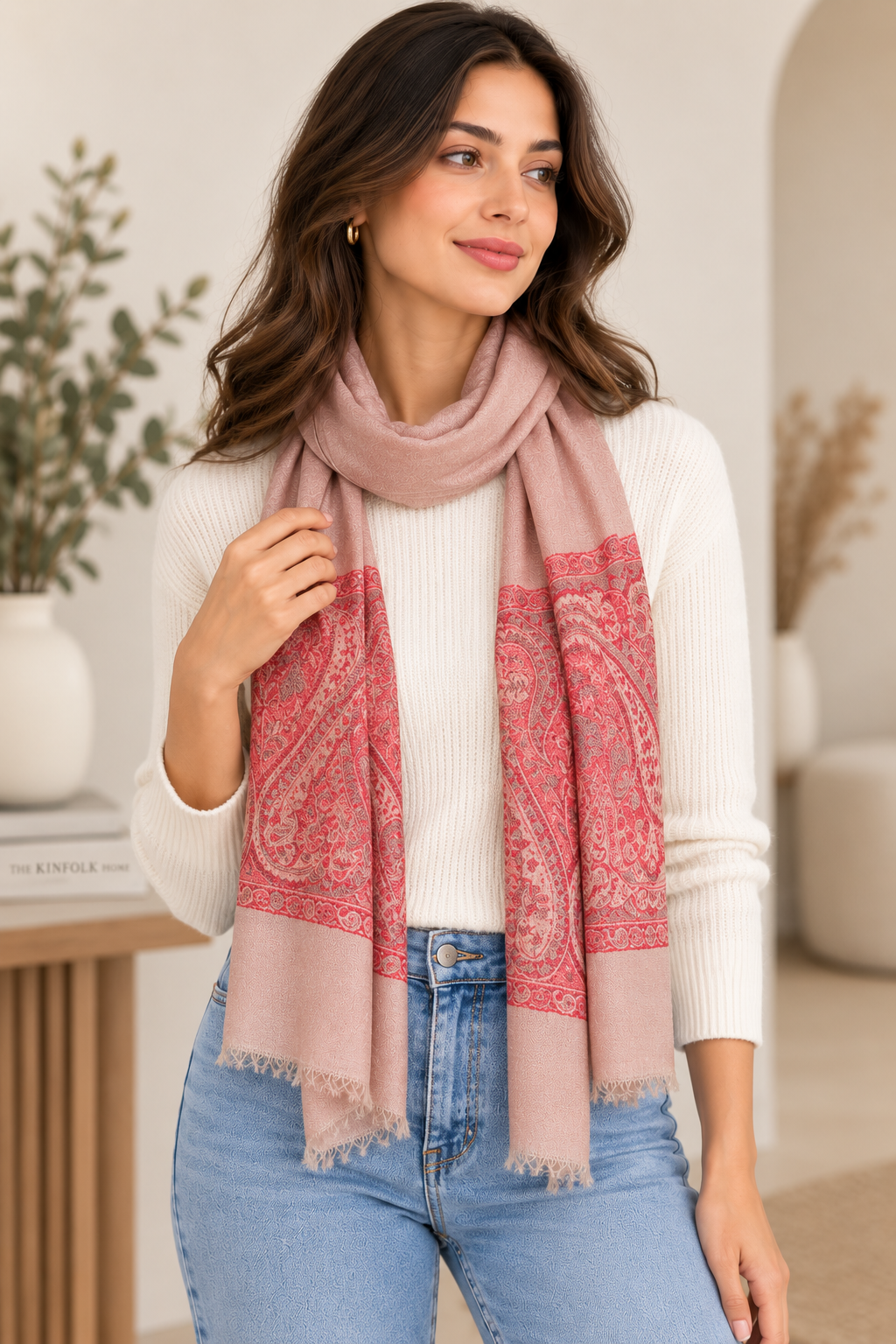 Dusty pink Soft Stole-Soft Lightweight Women's Wrap (70 × 200 cm)