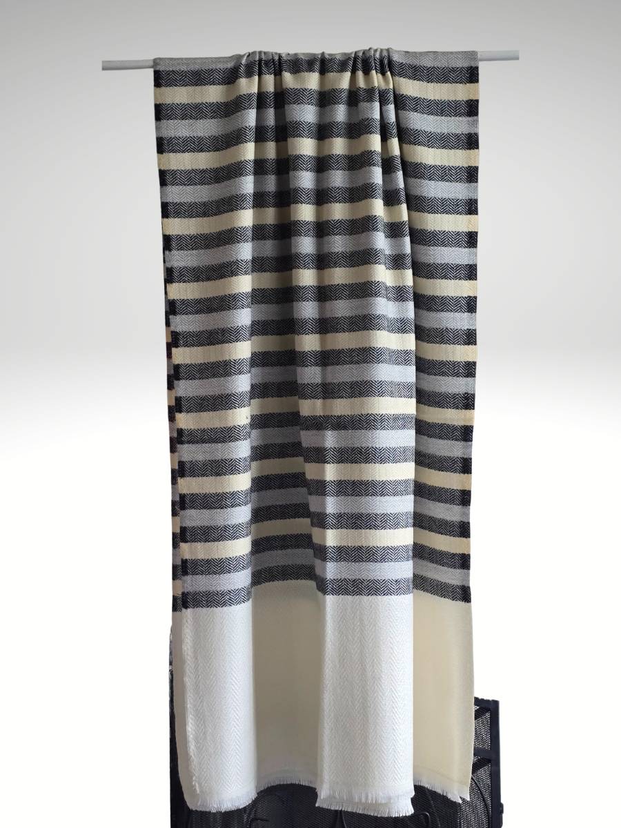 Étole en cachemire 2 épaisseurs Rollo Stripe