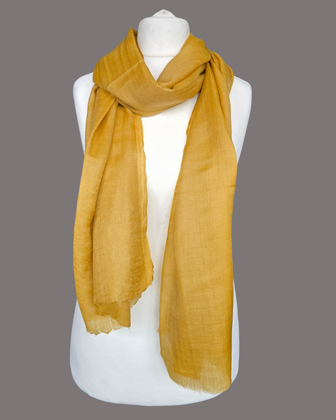 Mustard Yellow Lightweight woollen Scarf (75 × 220 cm)