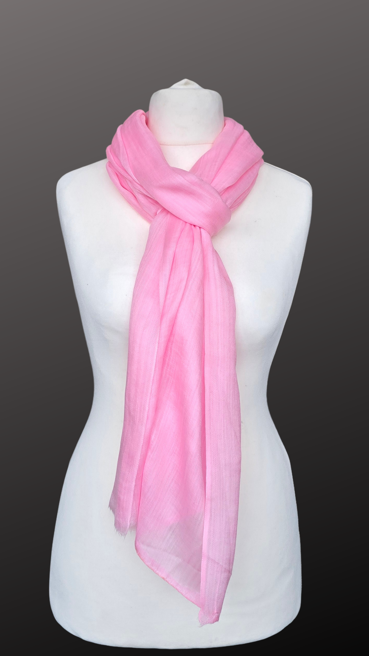 Soft Pink Lightweight woollen Scarf (75 × 220 cm)