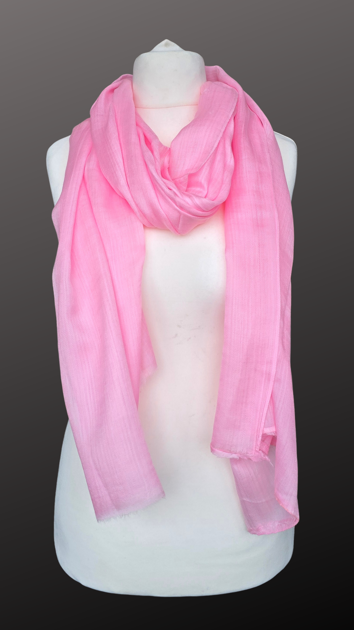 Soft Pink Lightweight woollen Scarf (75 × 220 cm)
