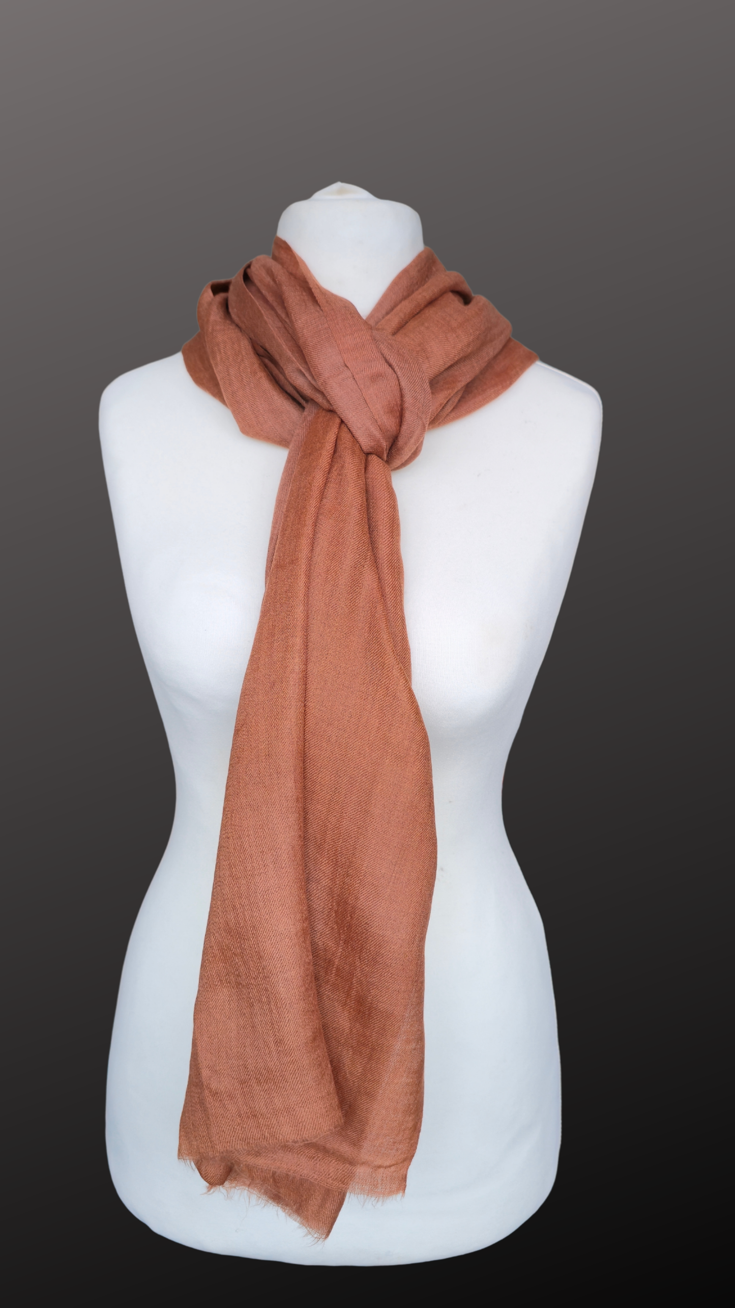 Soft Terracotta Lightweight woollen Scarf (75 × 220 cm)