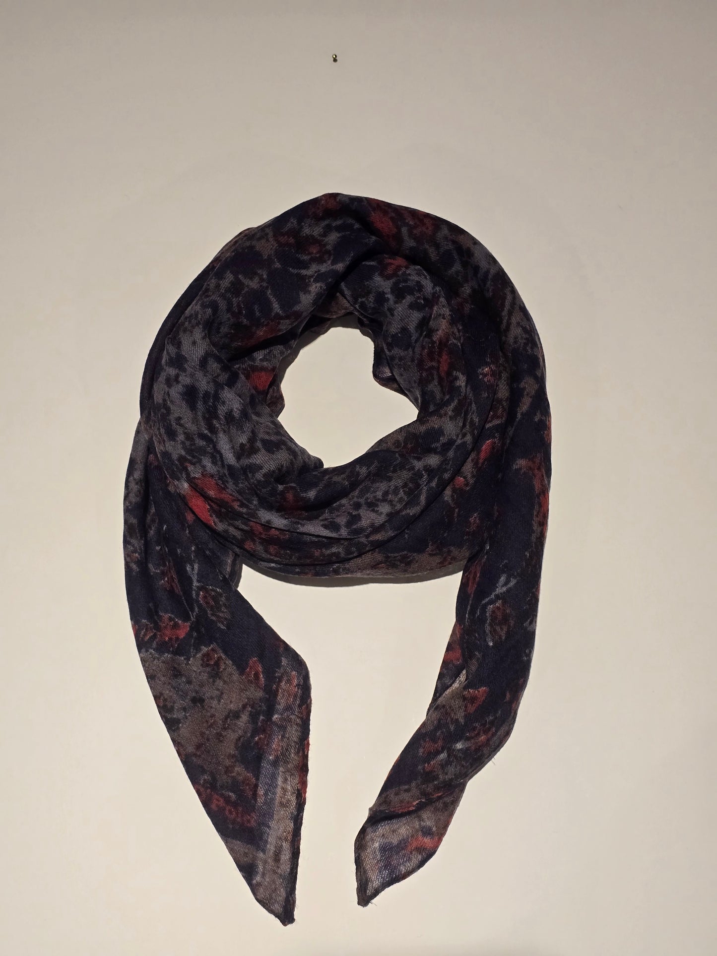 Écharpe carrée en laine mérinos, 100 x 100 cm