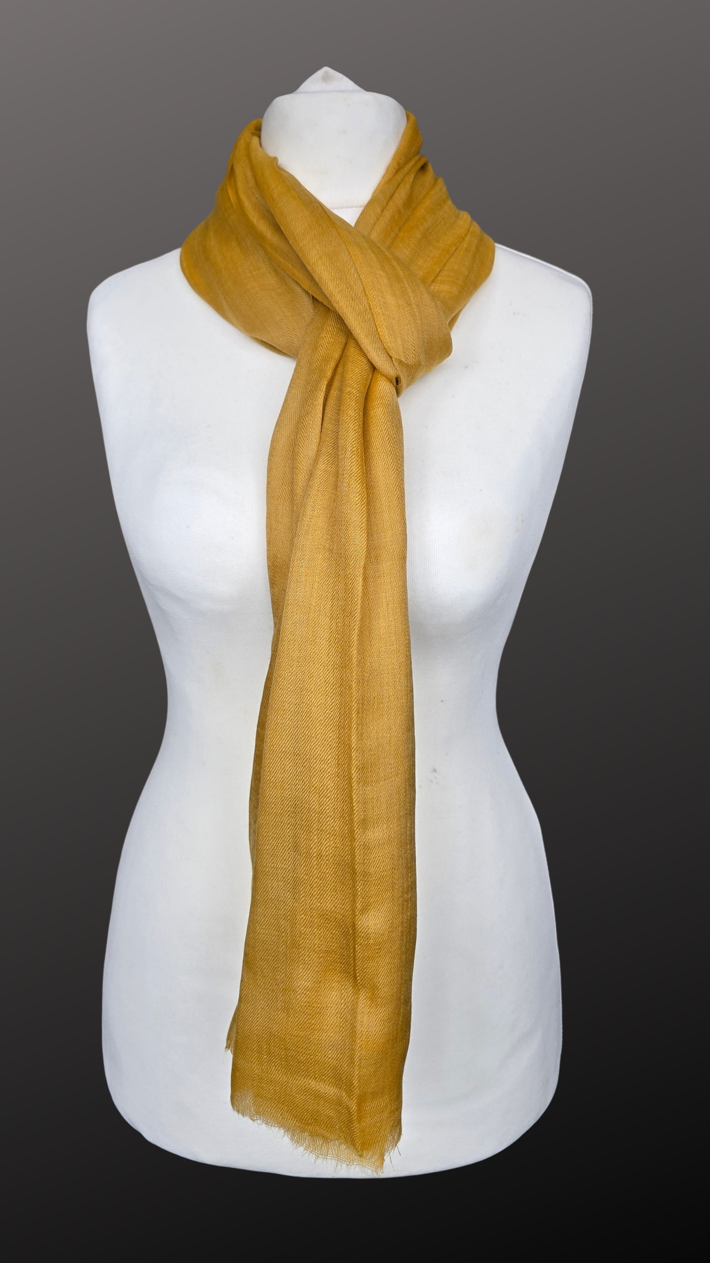 Mustard Yellow Lightweight woollen Scarf (75 × 220 cm)
