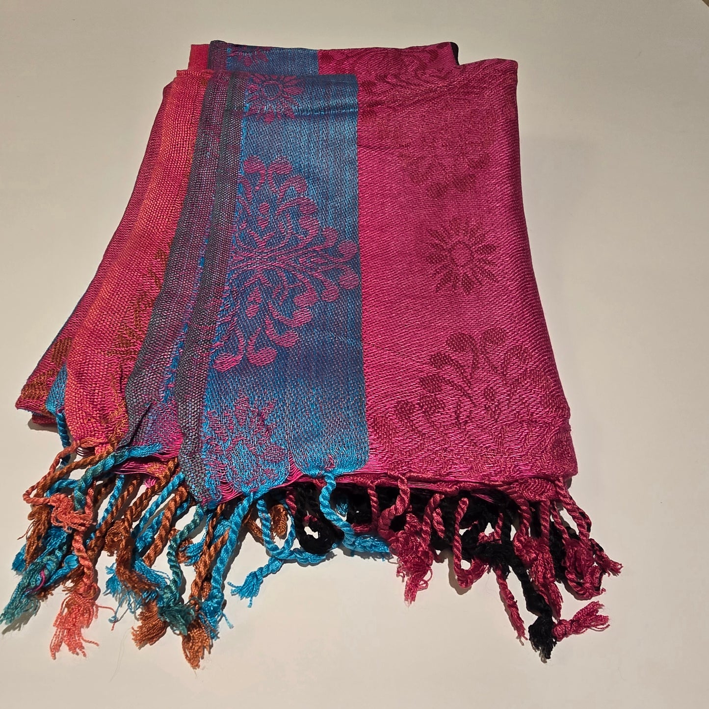 Châle en modal Jamawar multicolore