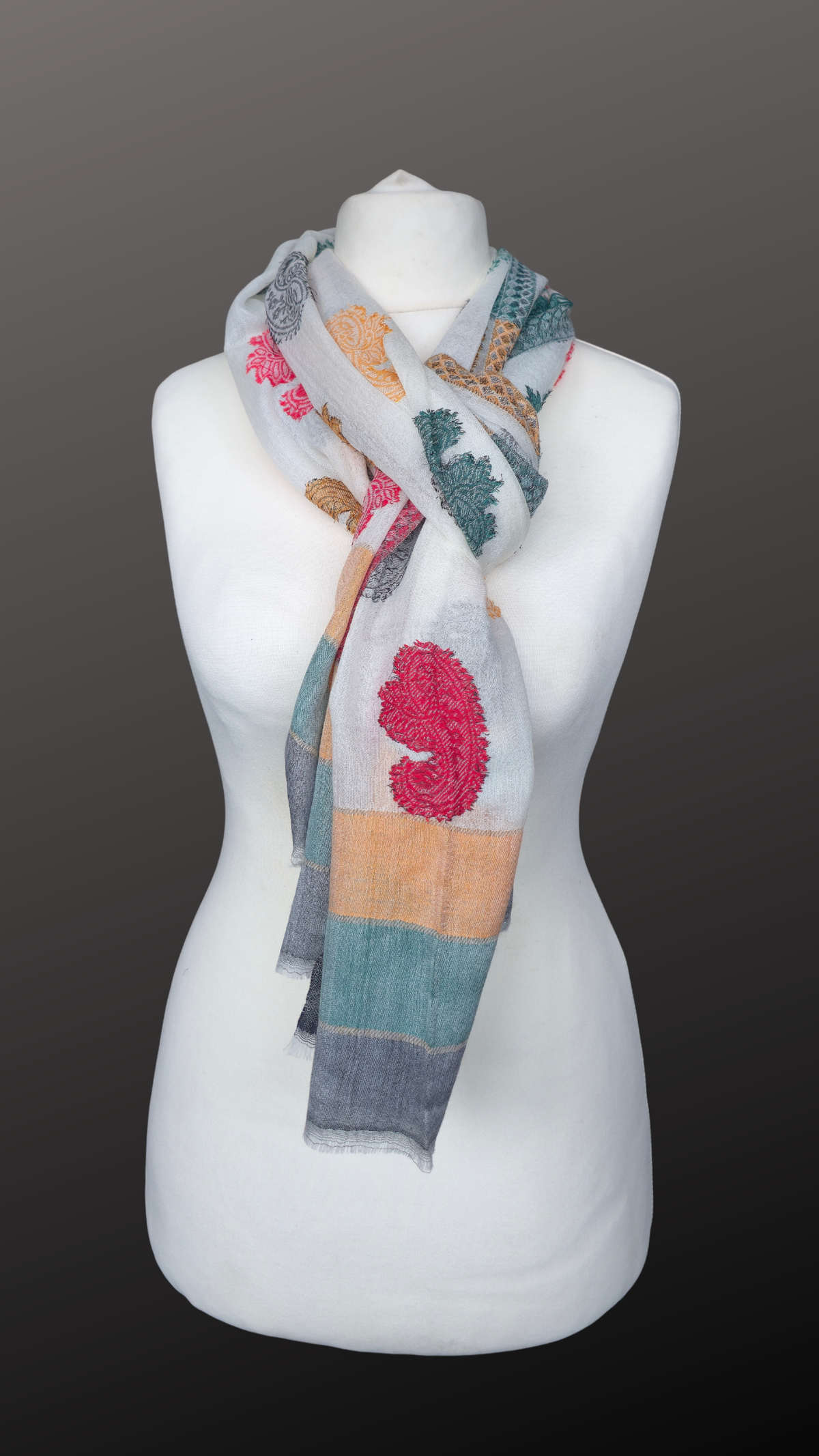 Lightweight Paisley Woven Scarf | Soft Multicolor Fashion Wrap